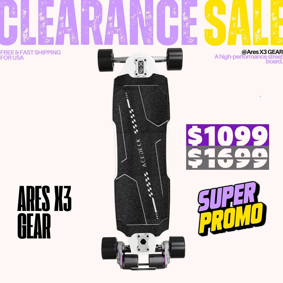 Acedeck® Ares X3 GEAR Electric Skateboard【Clearance Sale】