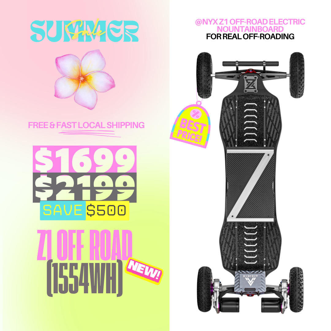 Acedeck® Nyx Z1 Electric Skateboard 2.0【Best Price】-Best Off Road Electric Skateboard