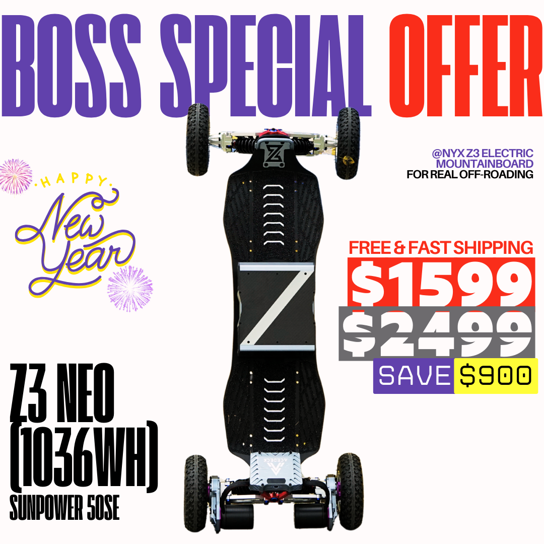 Acedeck® Nyx Z3 Off-road Electric Skateboard 2.0-Best off-road electric skateboard【Boss Special Offer】