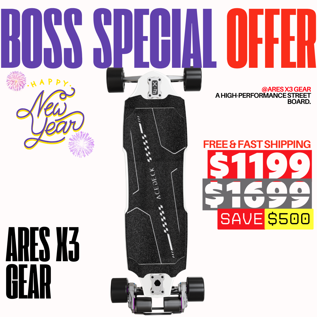 Acedeck® Ares X3 GEAR Electric Skateboard【Boss Special Offer】