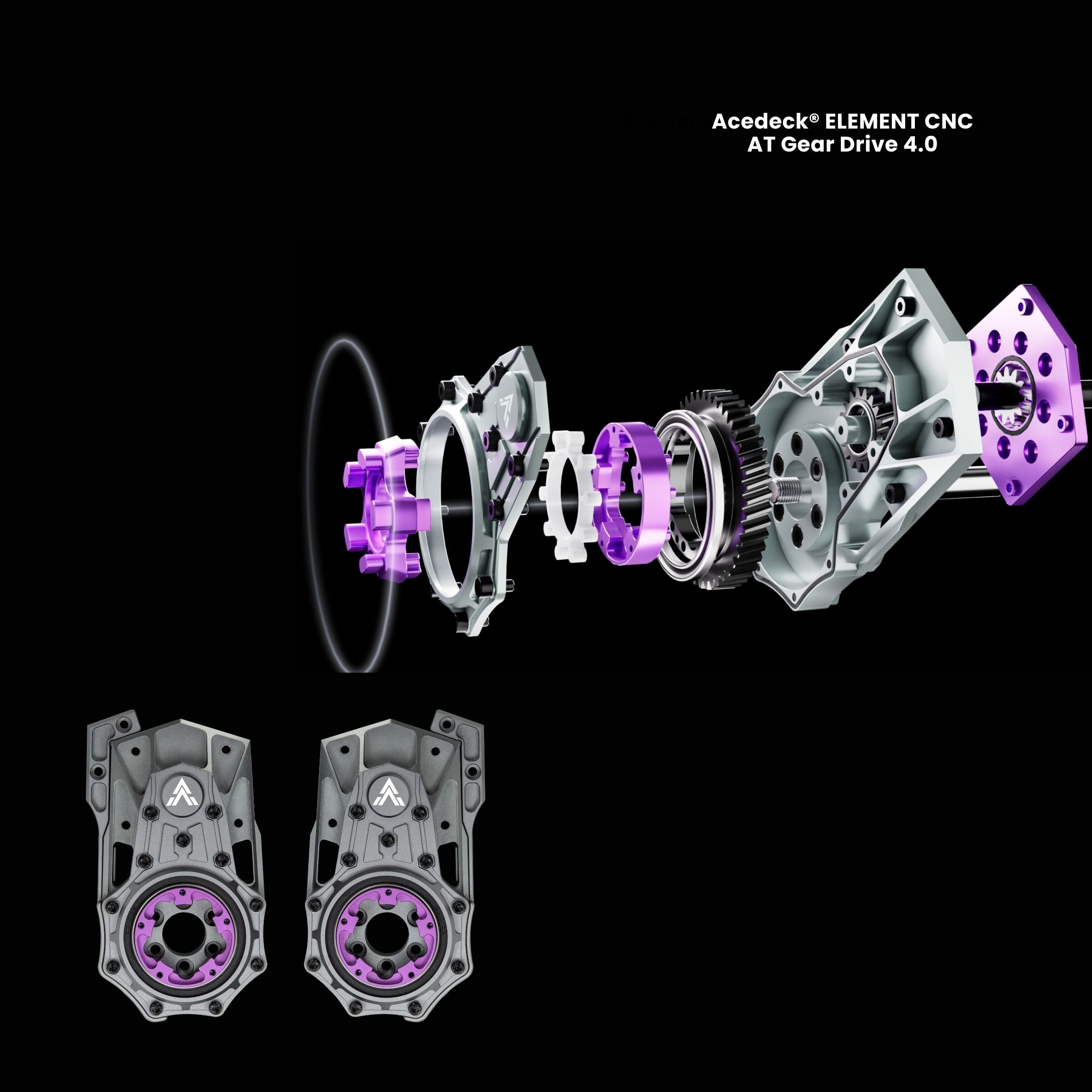 Acedeck® ELEMENT CNC AT Gear Drive 4.0/4.3 Kit-100% Steel