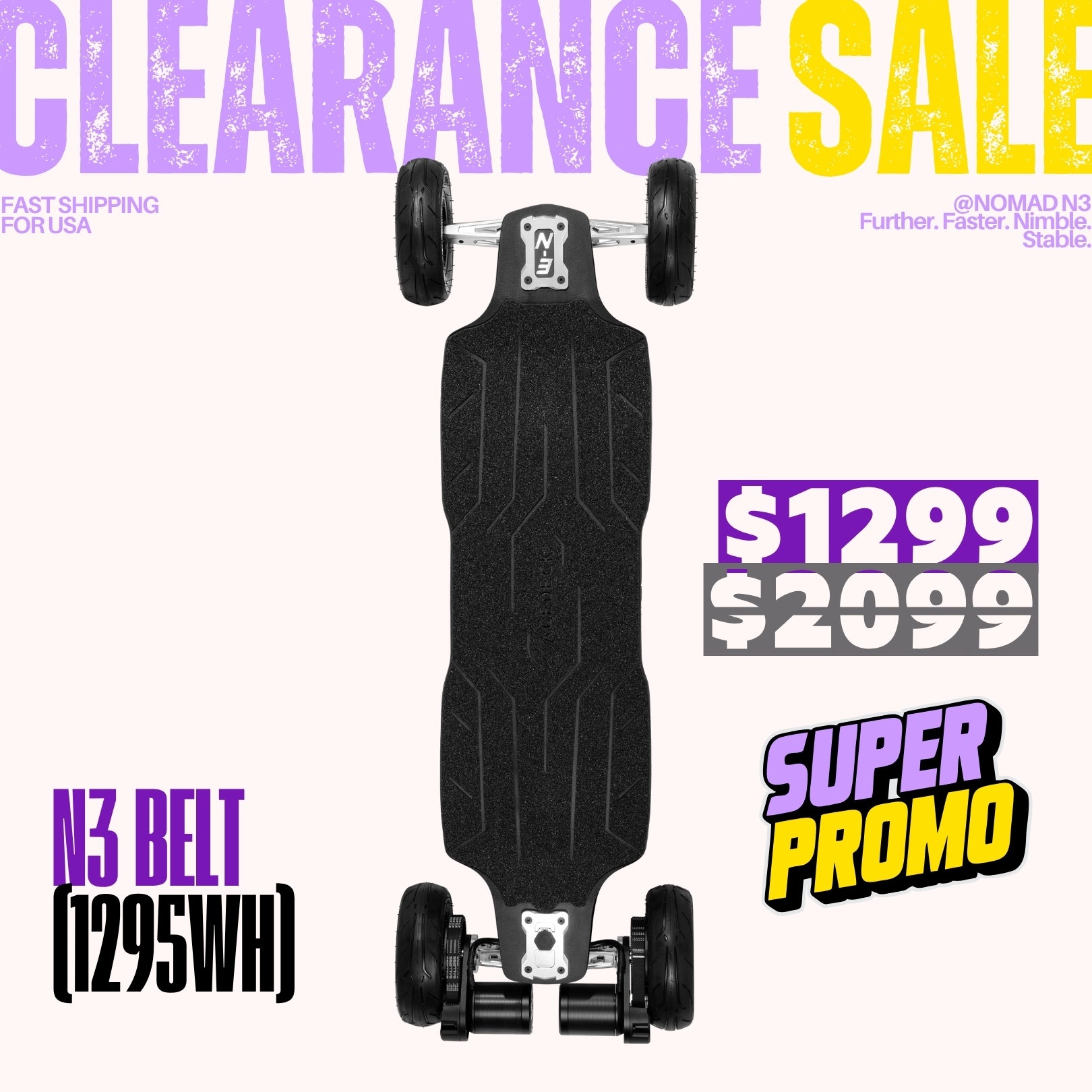 Acedeck® Nomad N3 Electric Skateboard【Clearance Sale】
