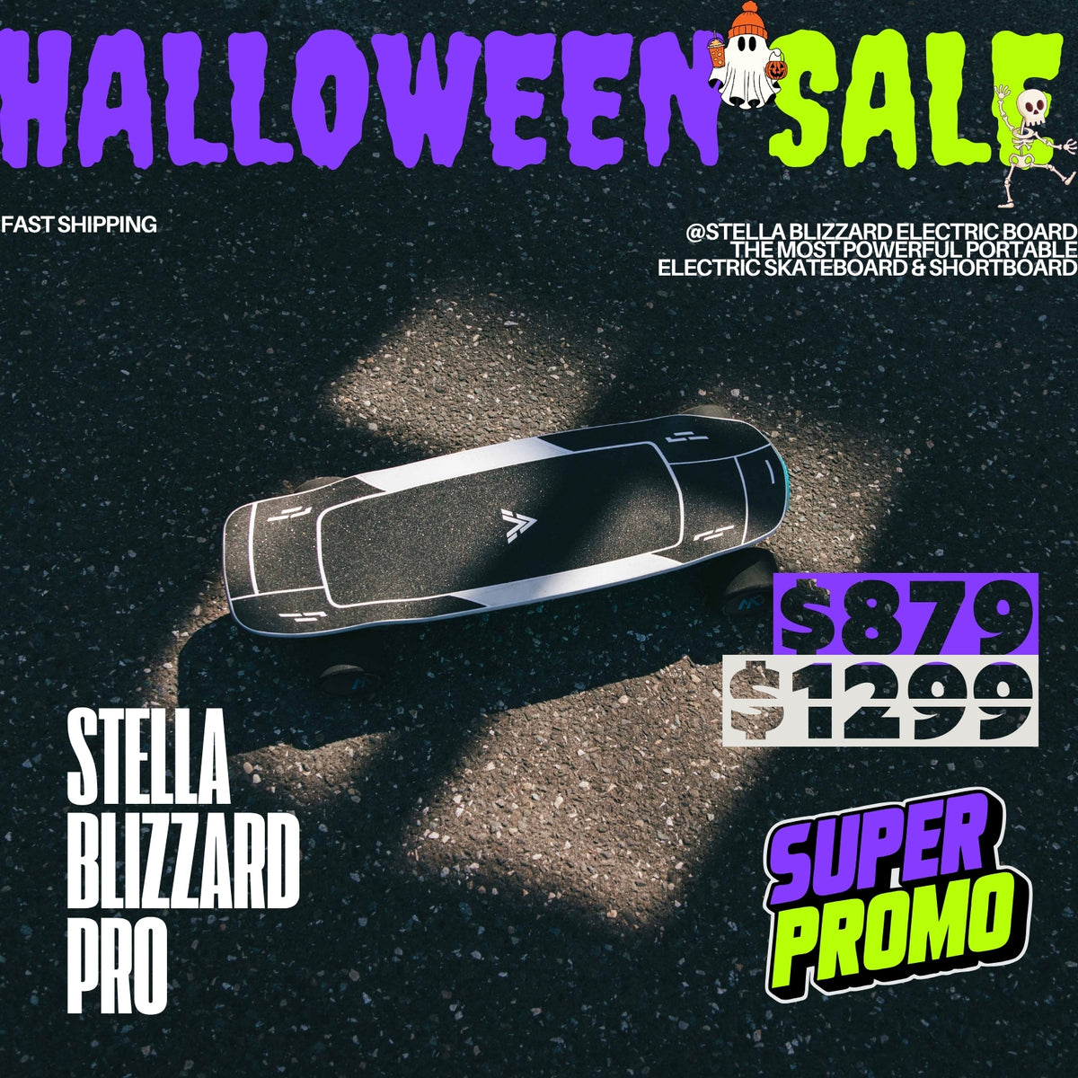 Acedeck® Stella Blizzard-Most Powerful Portable Electric Skateboard & Shortboard Acedeck® Electric Skateboards