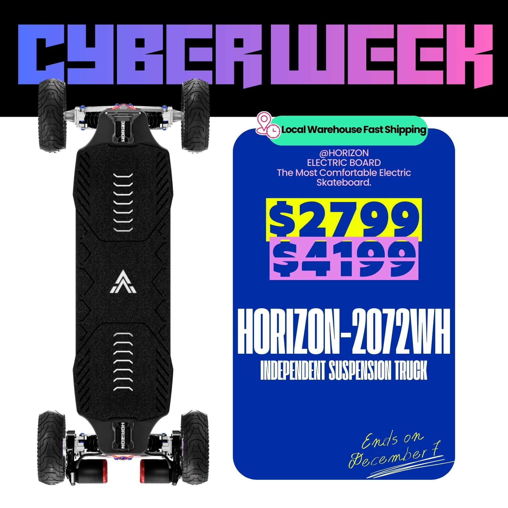Acedeck® Horizon Electric Skateboard-Limited-Quantity Offer!