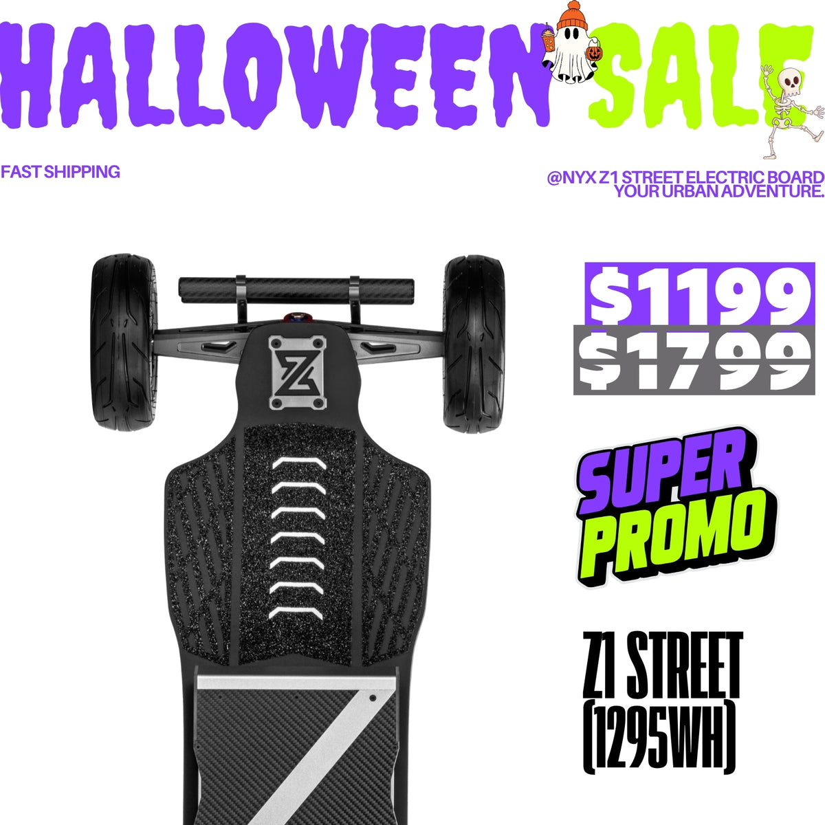 Acedeck® Nyx Z1 Electric Skateboard 2.0-Best Off Road Electric Skateboard Acedeck® Electric Skateboards