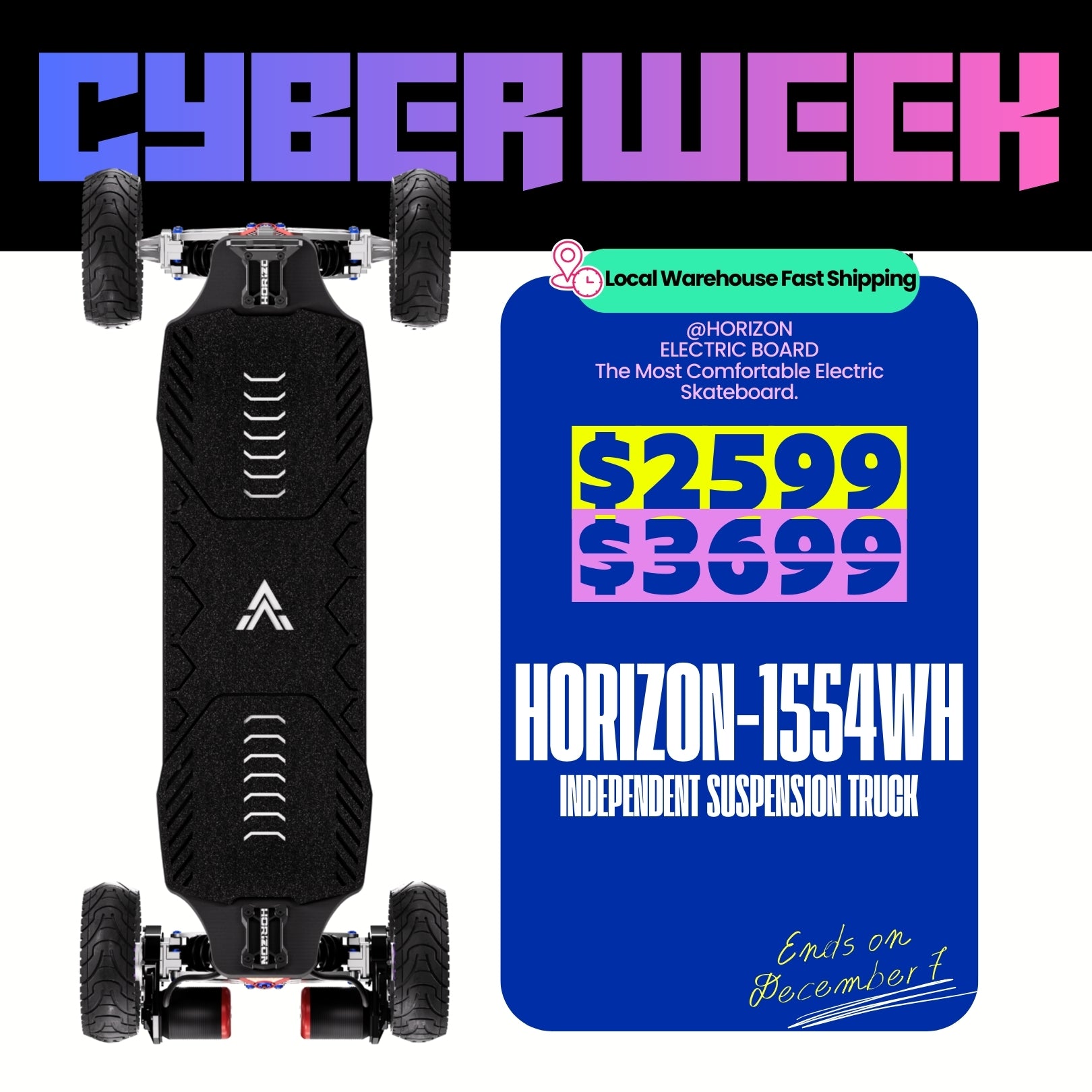 Acedeck® Horizon Electric Skateboard-Limited-Quantity Offer!