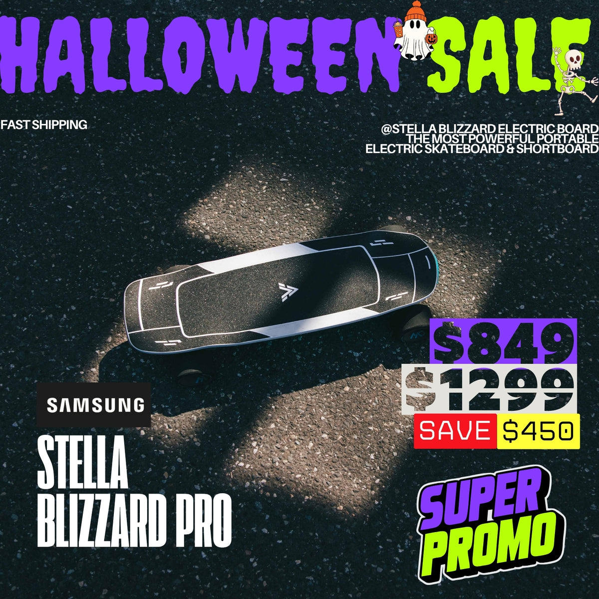 Acedeck® Stella Blizzard-Most Powerful Portable Electric Skateboard & Shortboard Acedeck® Electric Skateboards