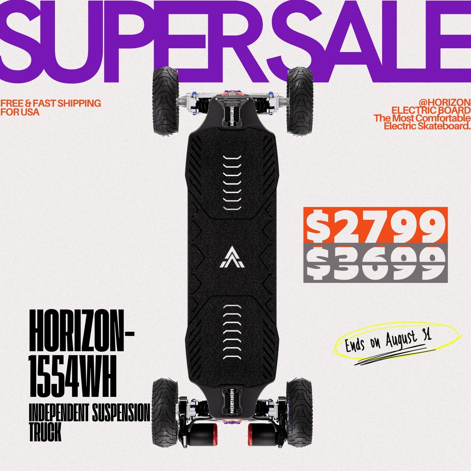 Acedeck® Horizon Electric Skateboard-【Super Sale】