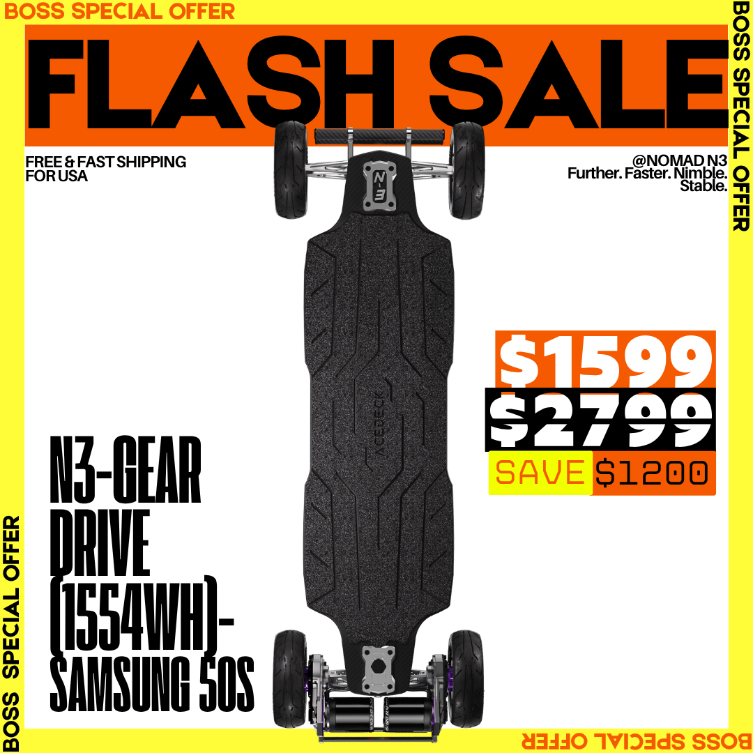 Acedeck® Nomad N3 Electric Skateboard-Best All-terrain Long Range Electric Skateboard