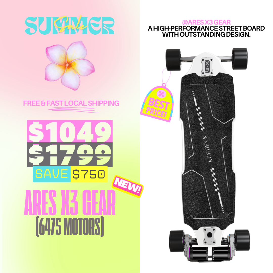 AcedeckĀ® Ares X3 GEAR Electric Skateboard-Most Powerful Electric Skateboard for Street/Carbon Fiber