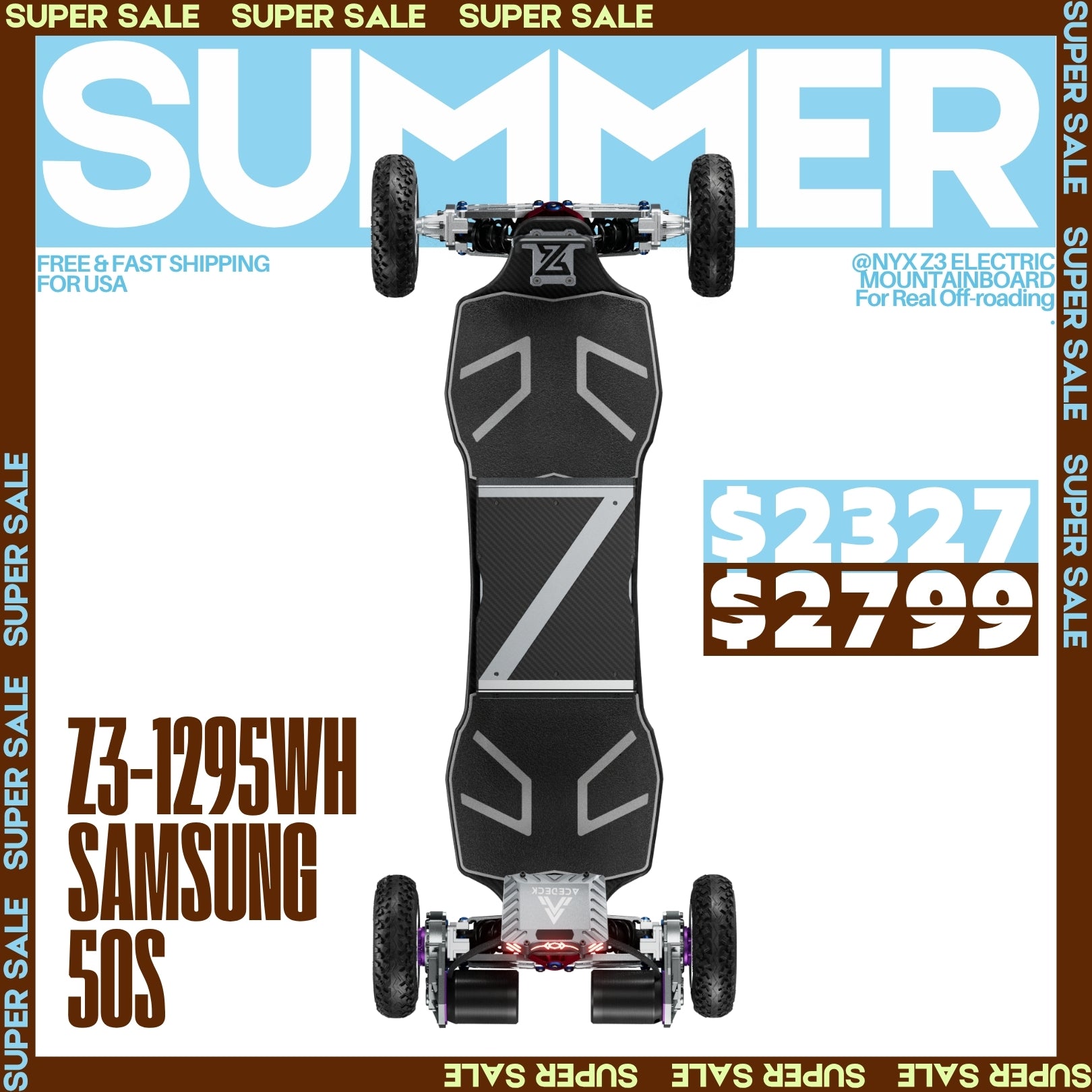 Acedeck® Nyx Z3 Off-road Electric Skateboard-Exclusive Member Sale