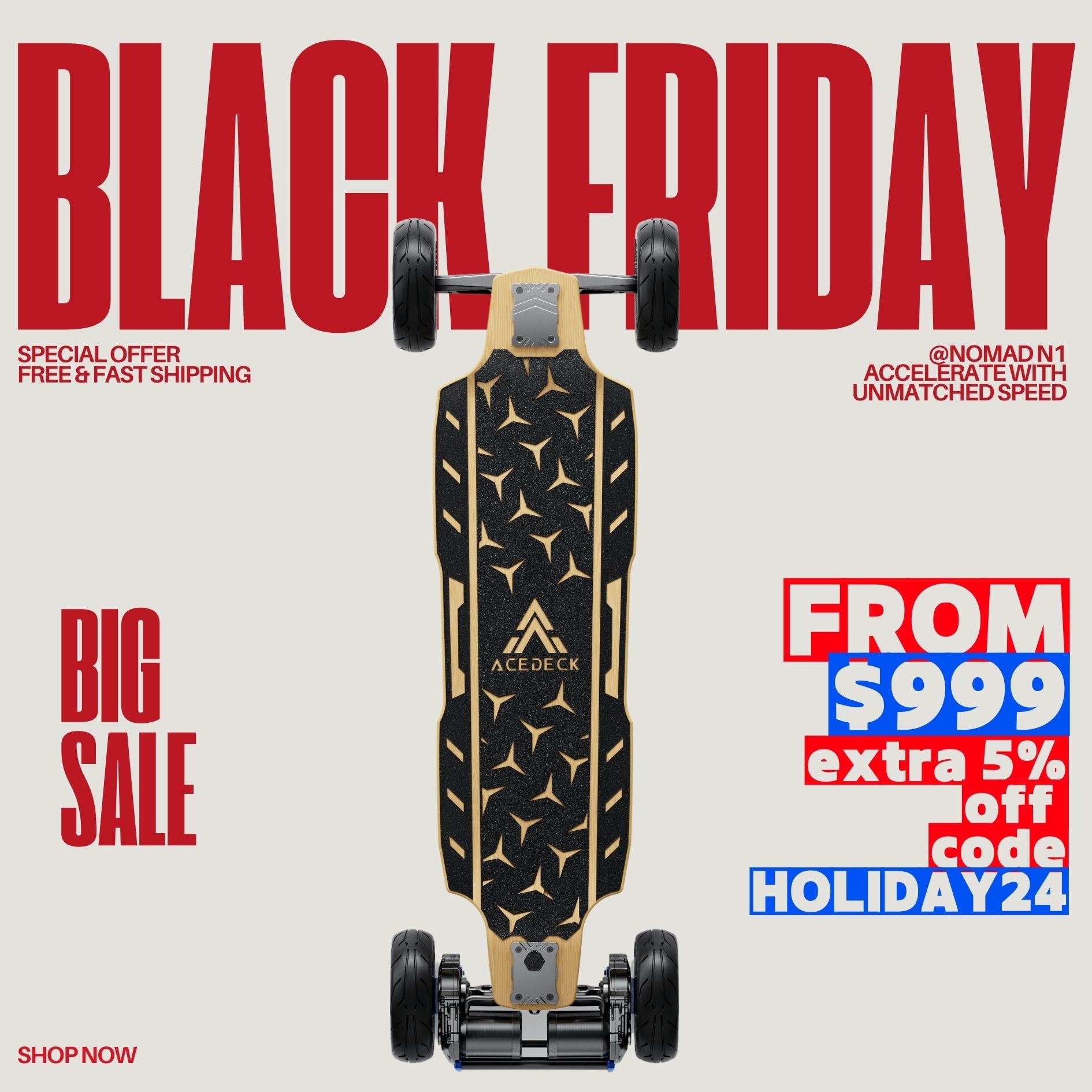 Acedeck® Nomad N1 Electric Skateboard-Clearance Sale