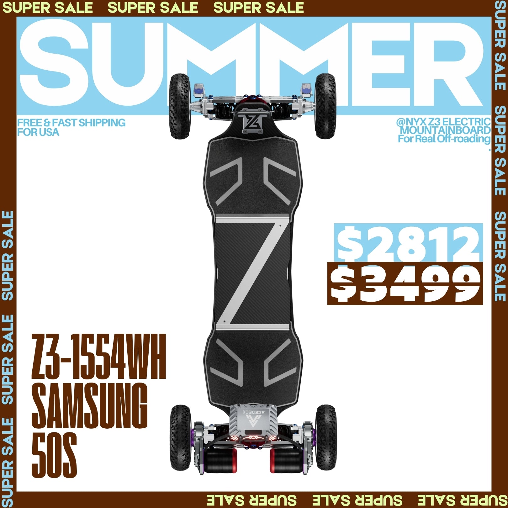 Acedeck® Nyx Z3 Off-road Electric Skateboard-Exclusive Member Sale