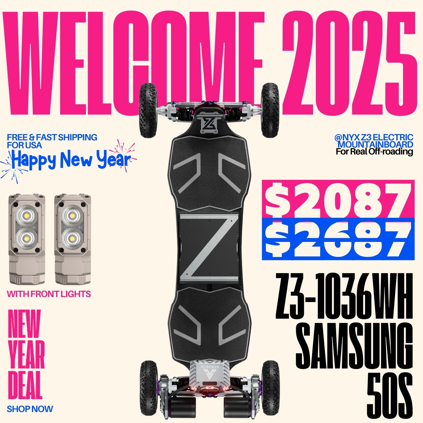 Acedeck® Nyx Z3 Off-road Electric Skateboard-Exclusive Member Sale