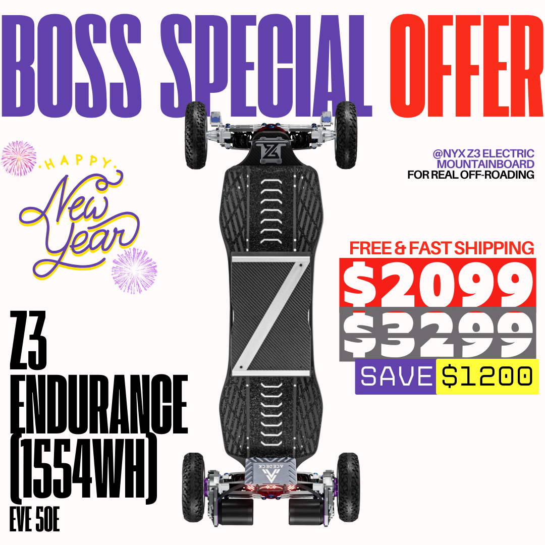 Acedeck® Nyx Z3 Off-road Electric Skateboard 2.0-Best for off-roading【Boss Special Offer】