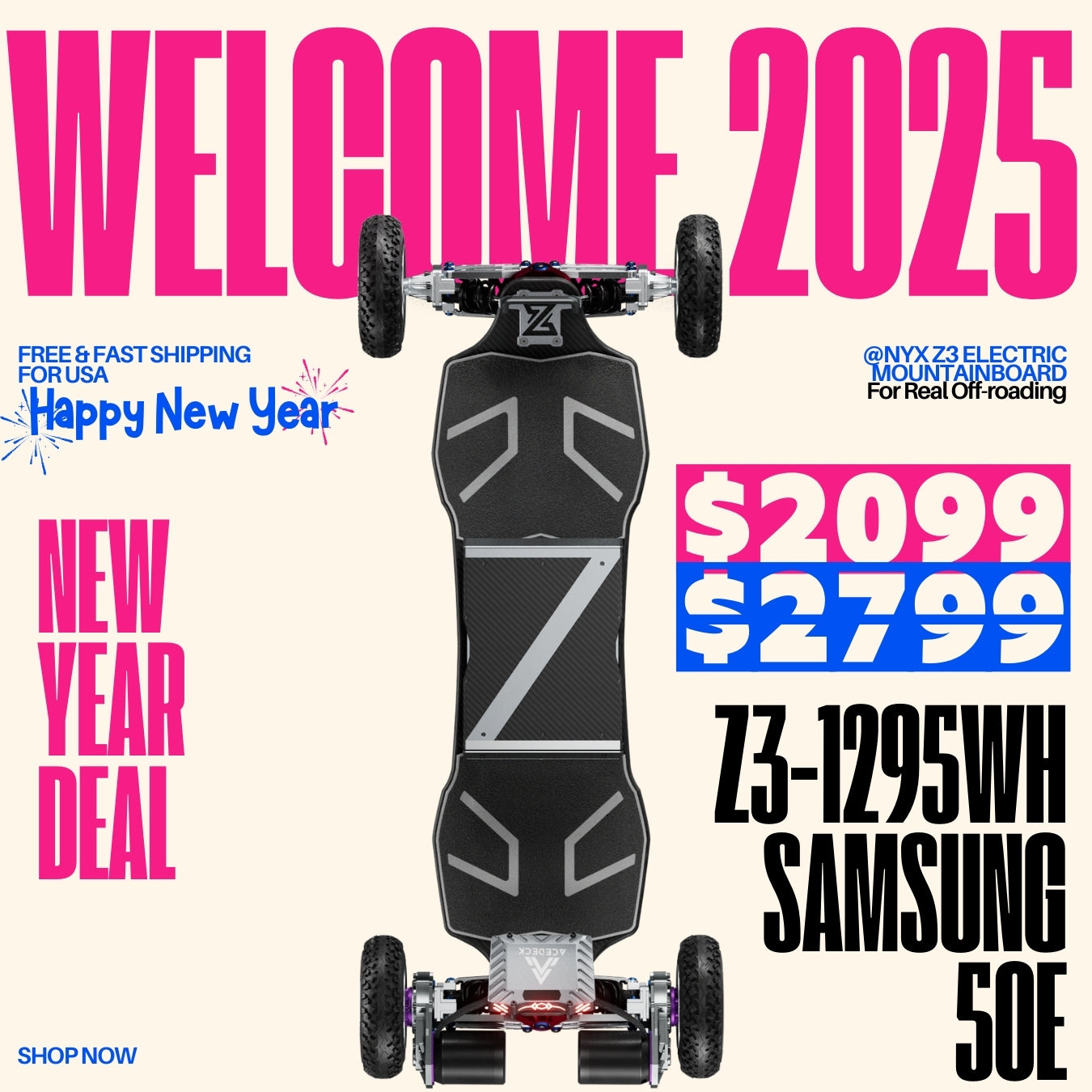 Acedeck® Nyx Z3 Off-road Electric Skateboard-Exclusive Member Sale