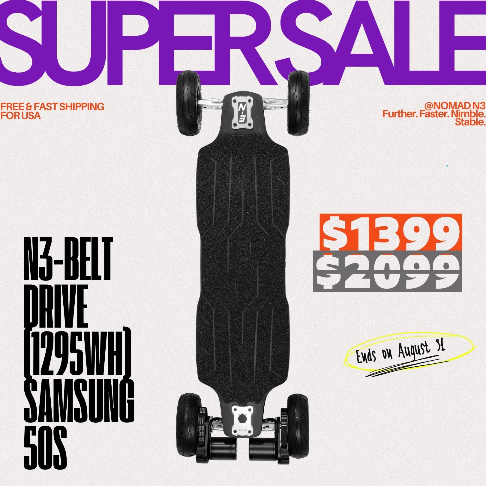 Acedeck® Nomad N3 Electric Skateboard-【Super Sale】