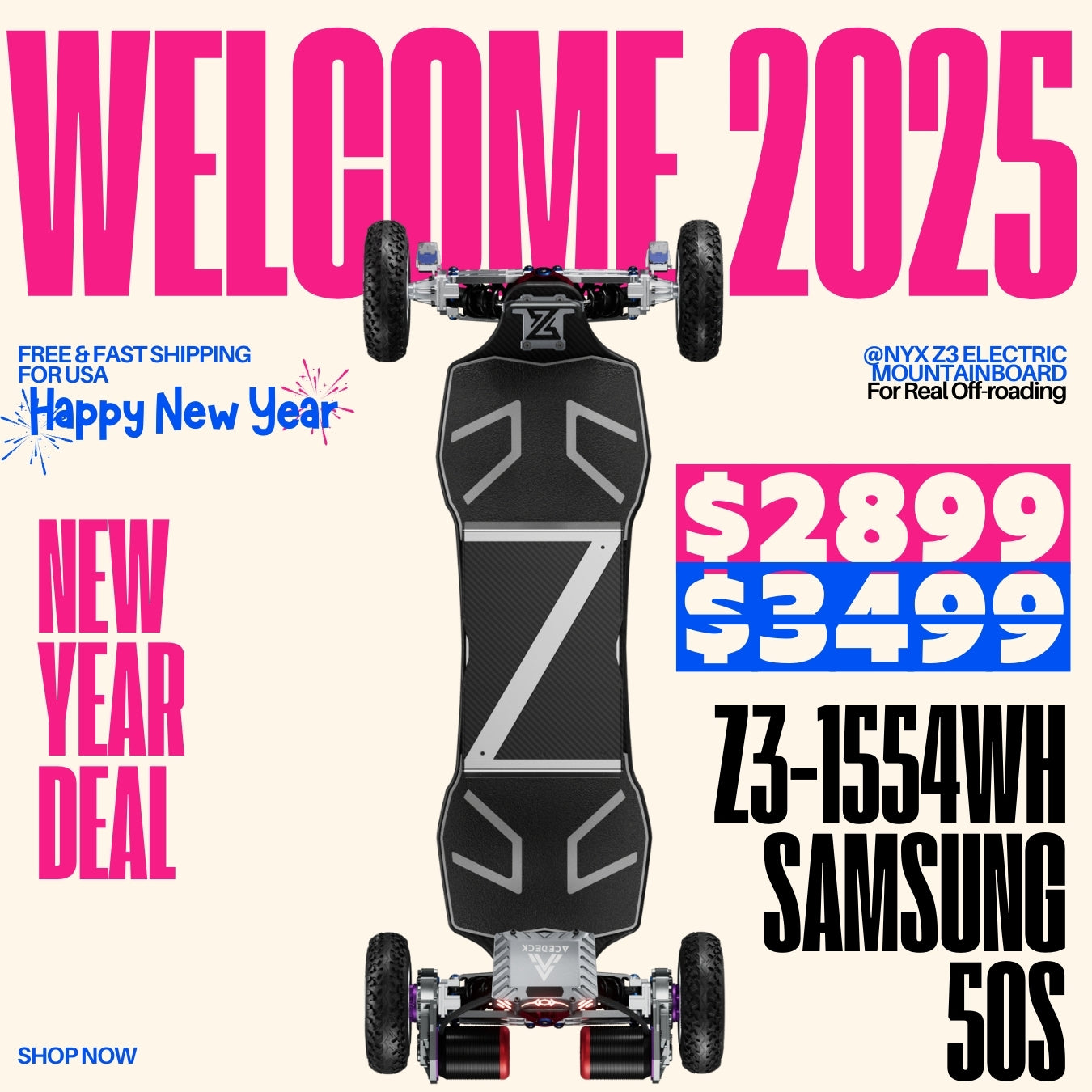 Acedeck® Nyx Z3 Off-road Electric Skateboard-Exclusive Member Sale