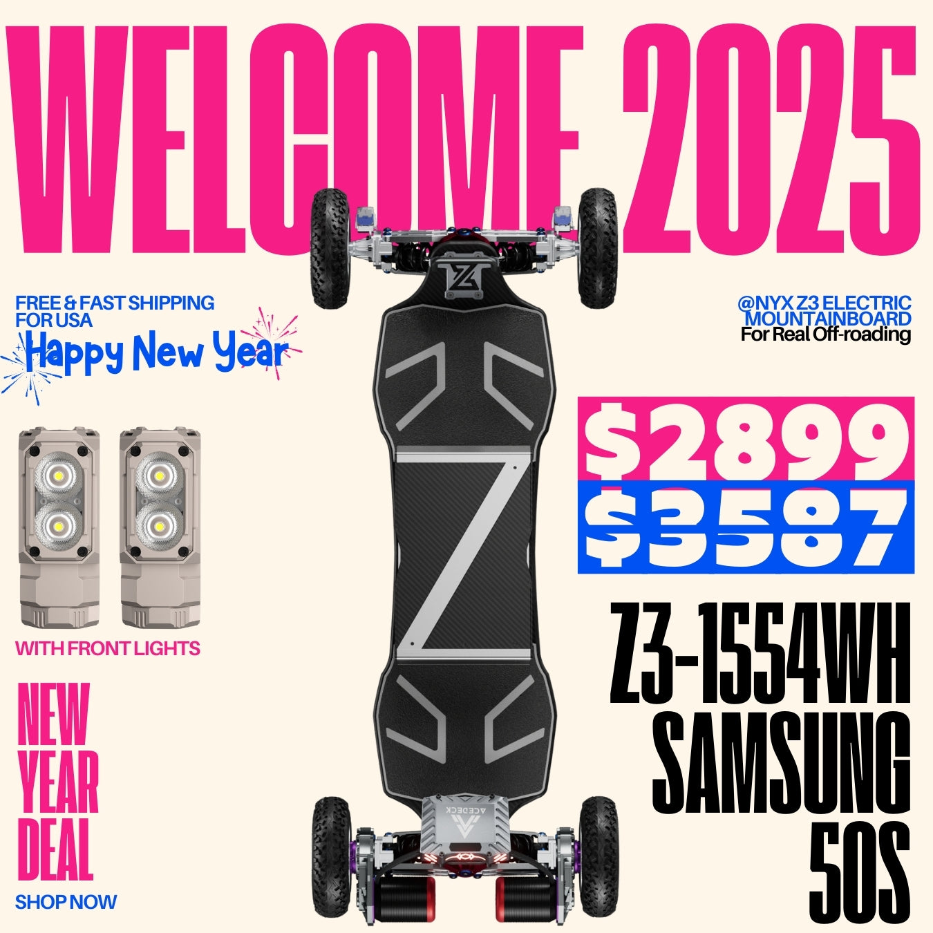 Acedeck® Nyx Z3 Off-road Electric Skateboard-Exclusive Member Sale