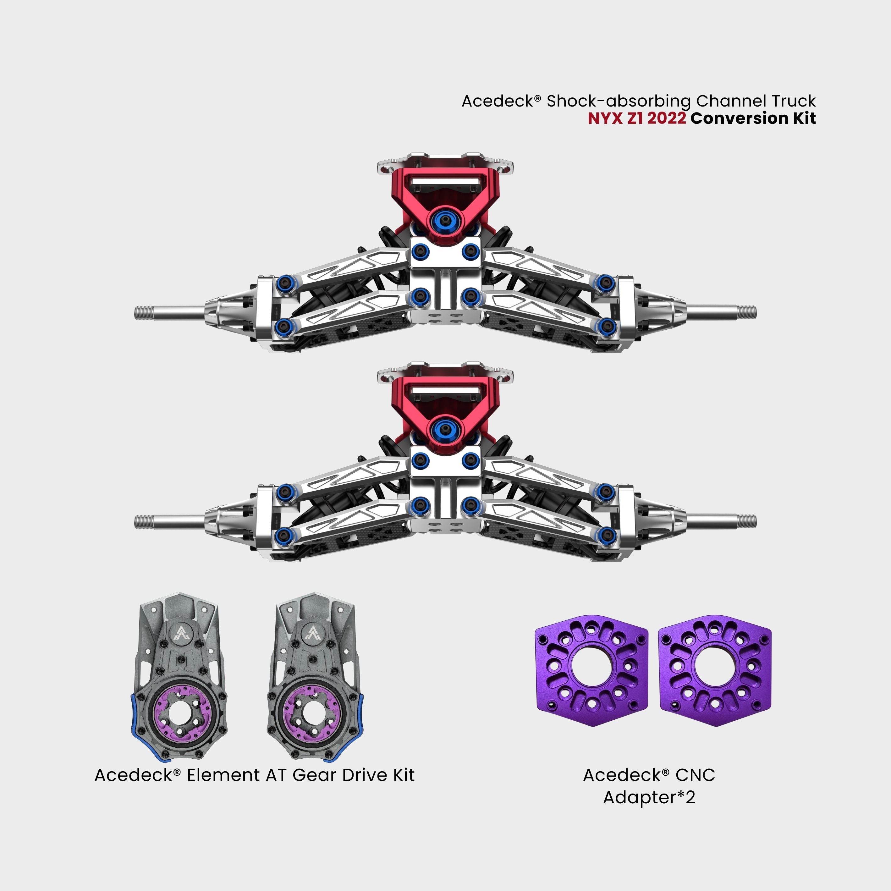 Acedeck® CNC Shock-absorbing Channel Truck | Nyx Z3, Nyx Z1, Nyx Z1 Street