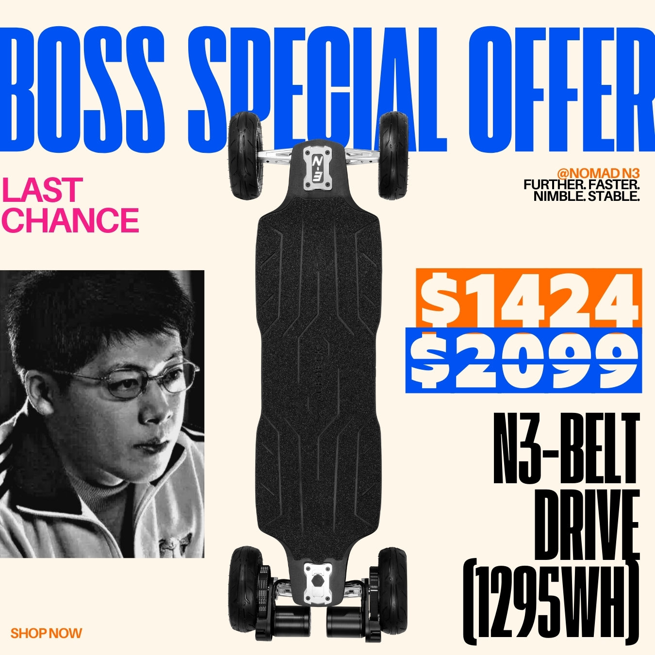 Acedeck® Nomad N3 Electric Skateboard-BOSS SPECIAL OFFER