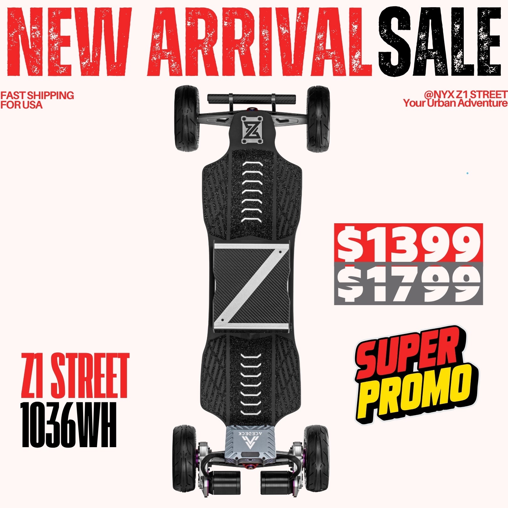 Acedeck® Nyx Z1 Electric Skateboard-2025 NEW