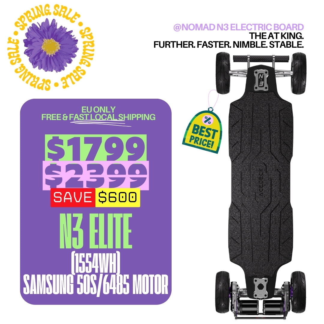 Acedeck® Nomad N3 Electric Skateboard-Best All-terrain Long Range Electric Skateboard