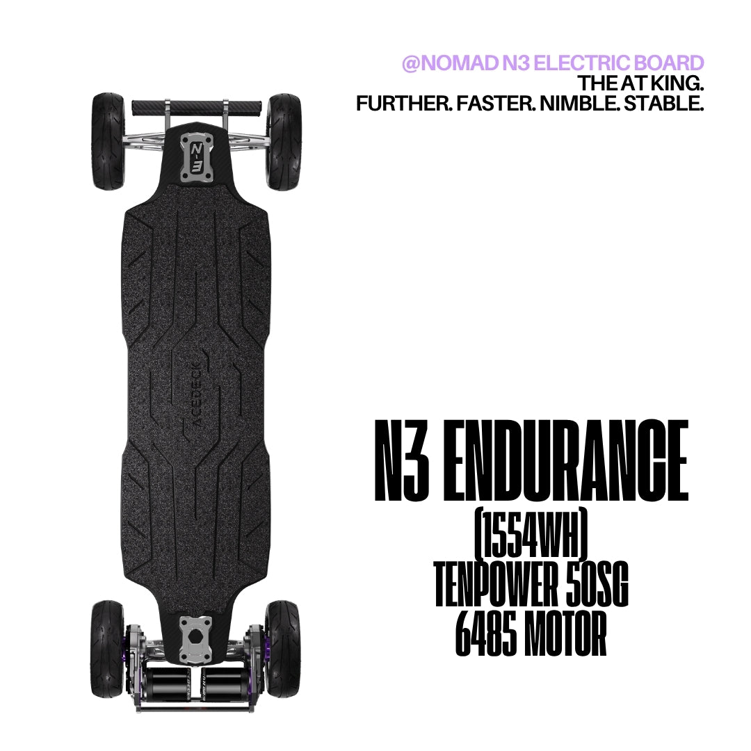Acedeck® Nomad N3 Electric Skateboard-Best All-terrain Long Range Electric Skateboard Acedeck® Electric Skateboards