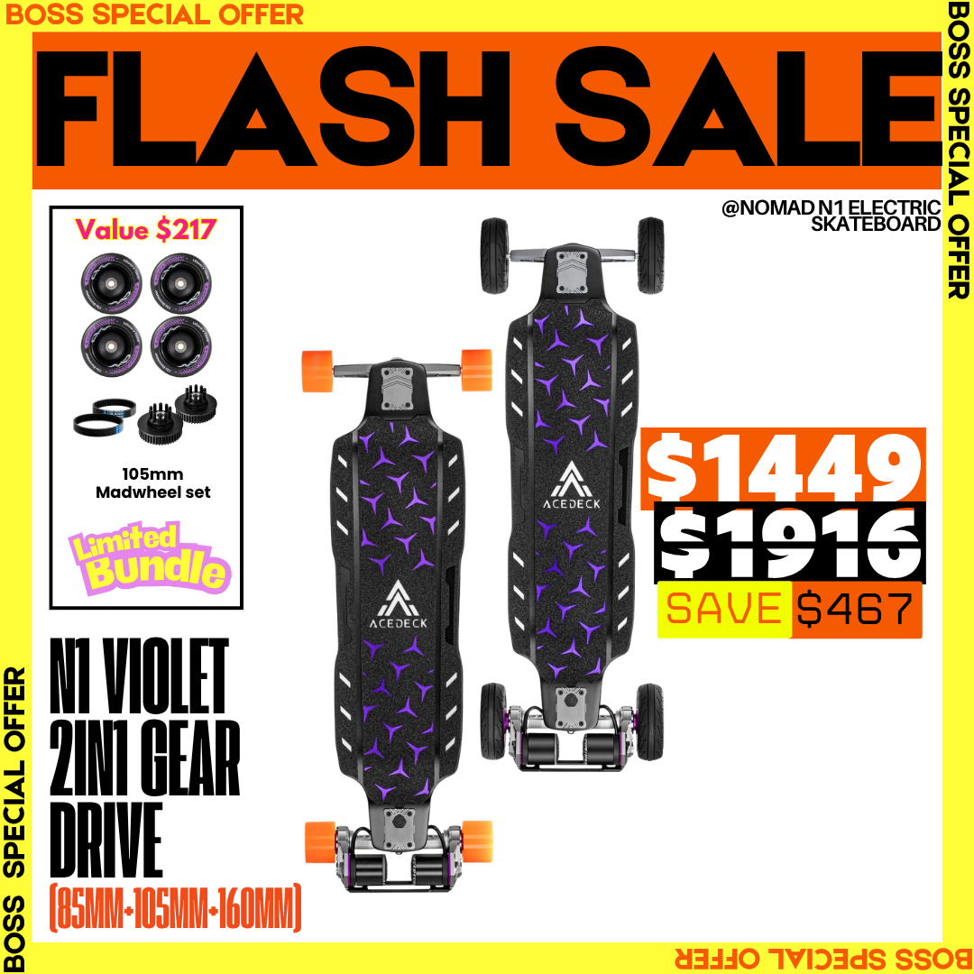 Acedeck® Nomad N1 Electric Skateboard-Best DKP All-terrain Electric Skateboard Acedeck® Electric Skateboards