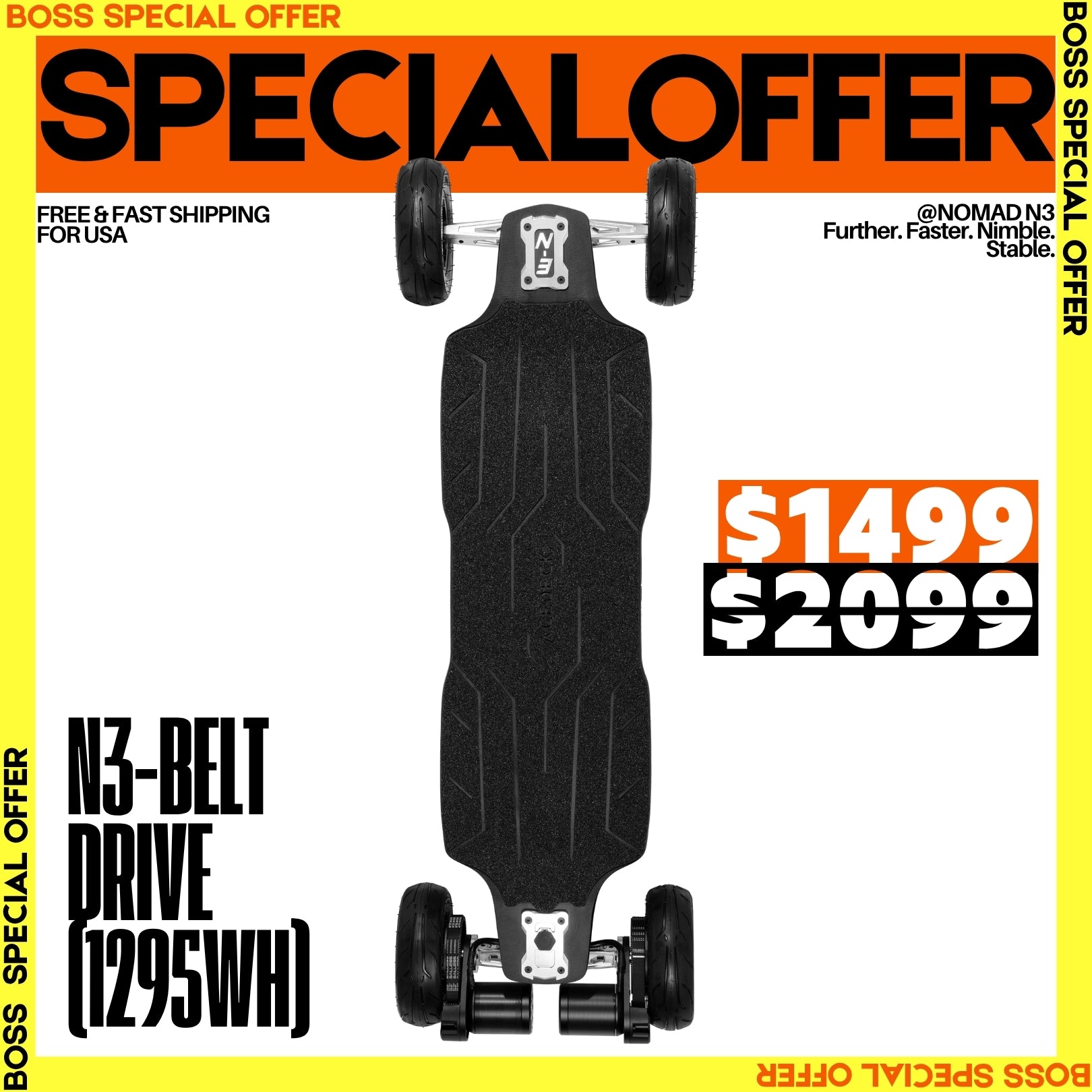 Acedeck® Nomad N3 Electric Skateboard[【Boss Special Offer】
