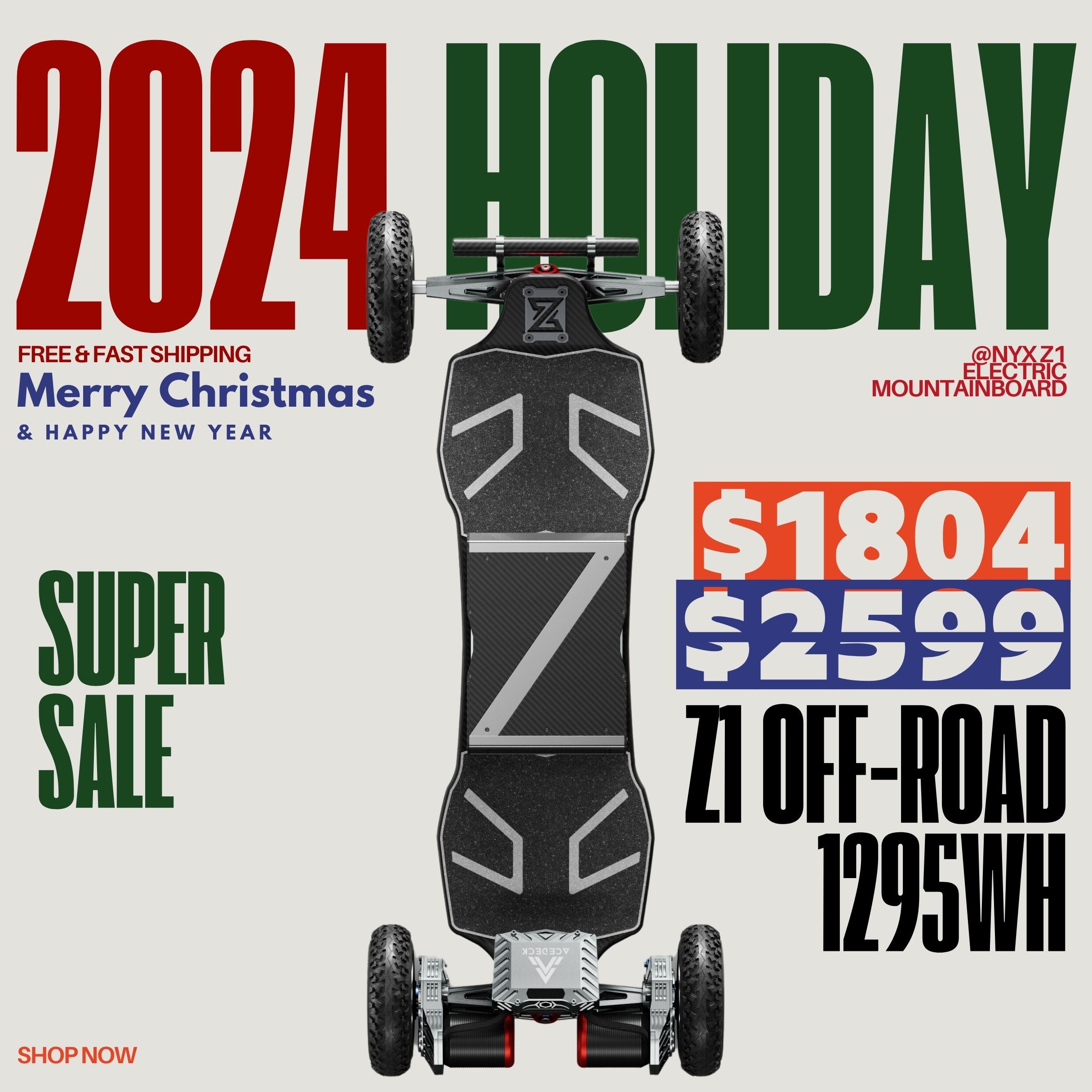 Acedeck® Nyx Z1 Off-road Electric Skateboard-Clearance Sale