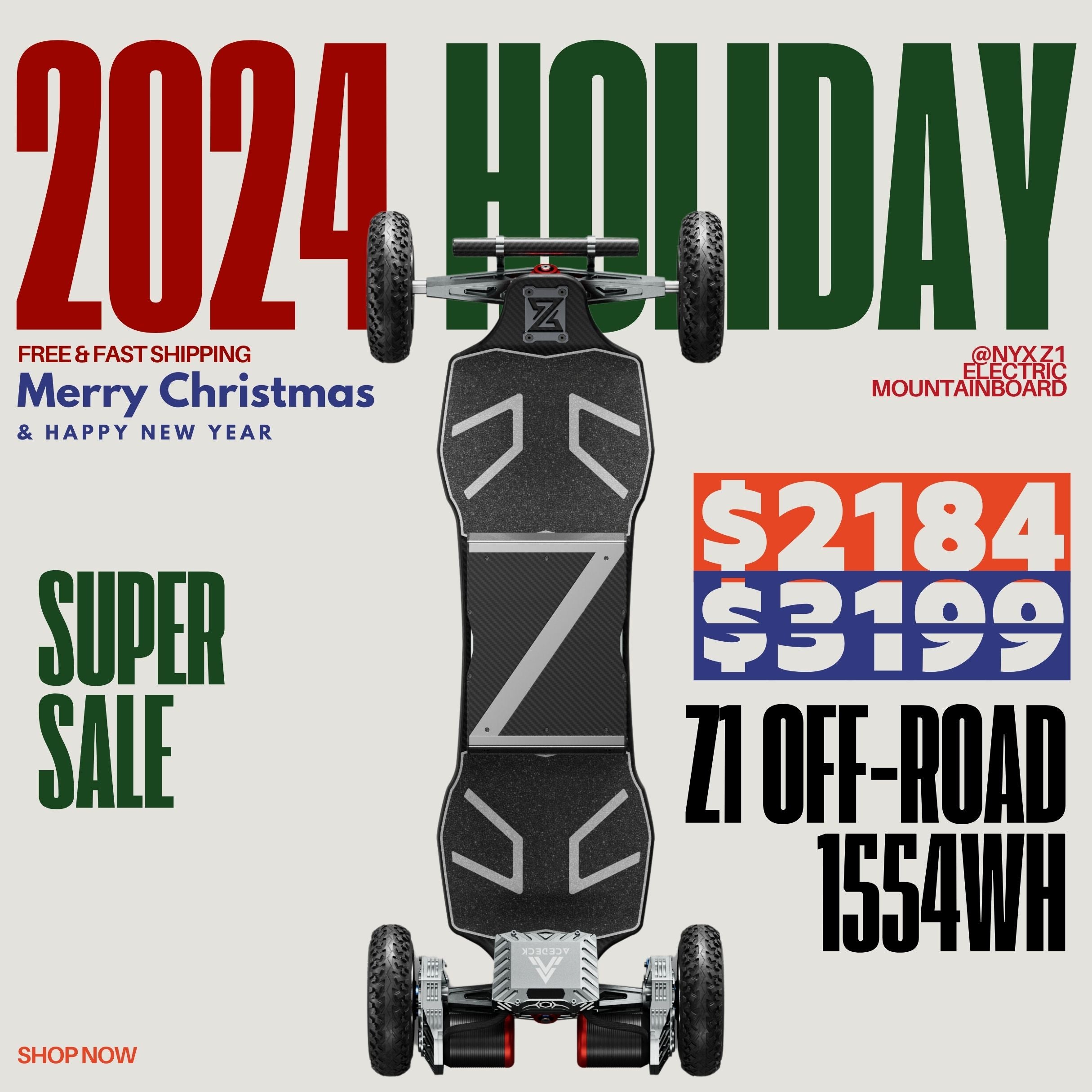 Acedeck® Nyx Z1 Off-road Electric Skateboard-Clearance Sale