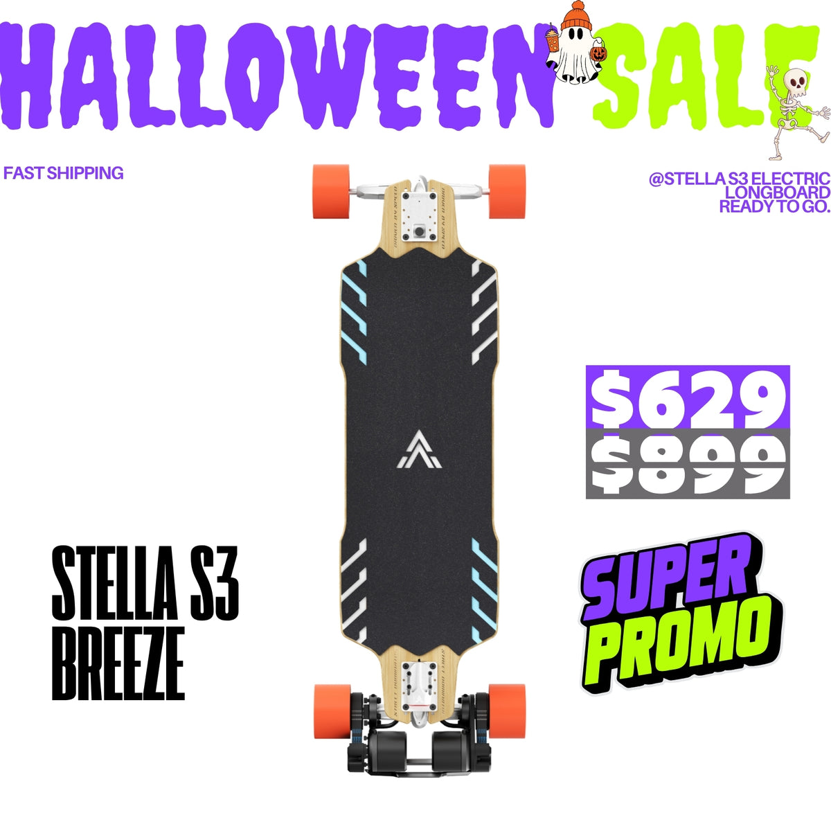 Acedeck® Stella S3 Breeze Electric Longboard-Powerful& Long Range Acedeck® Electric Skateboards