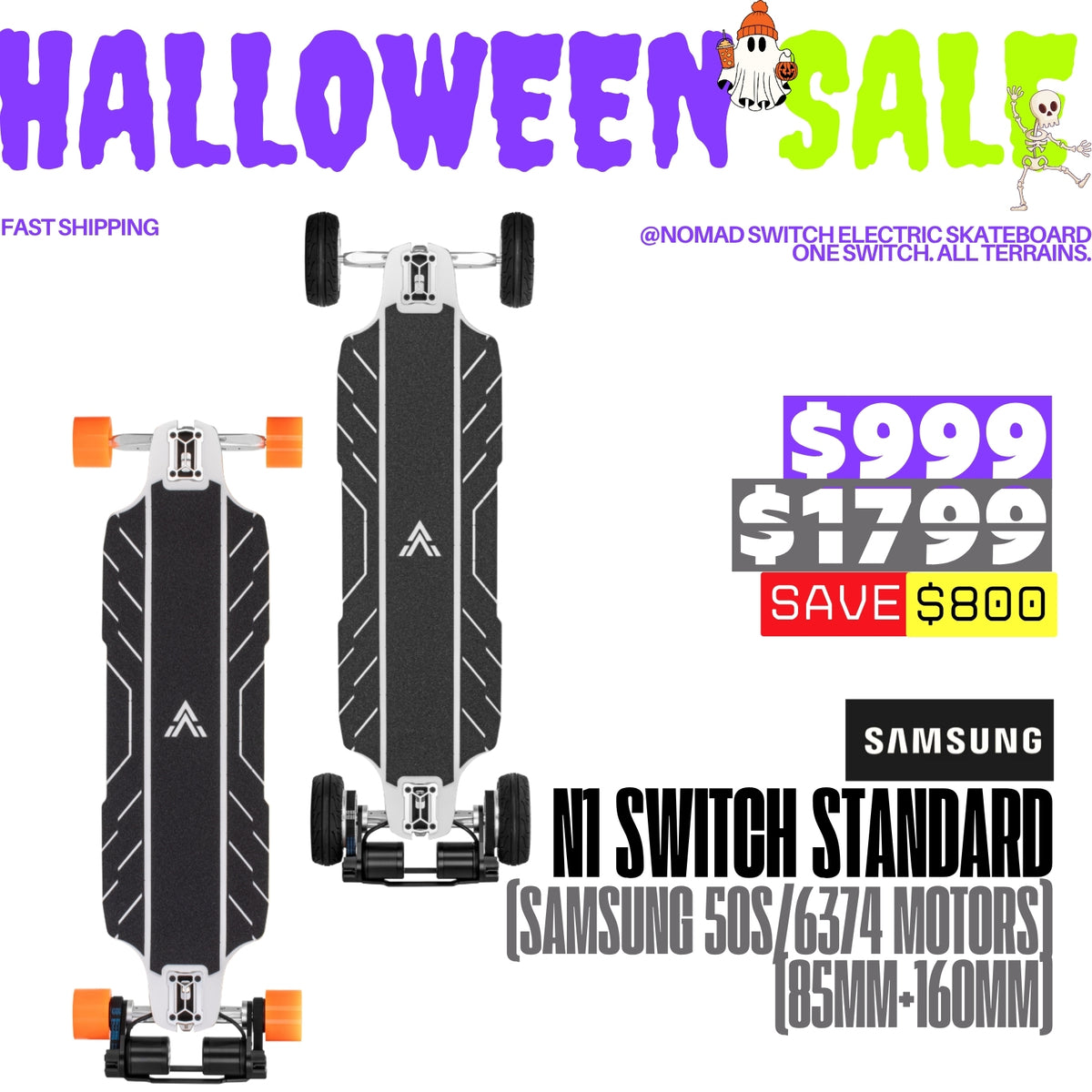 Acedeck® Nomad Switch Electric Skateboard-Best 2in1 Electric Skateboard Acedeck® Electric Skateboards