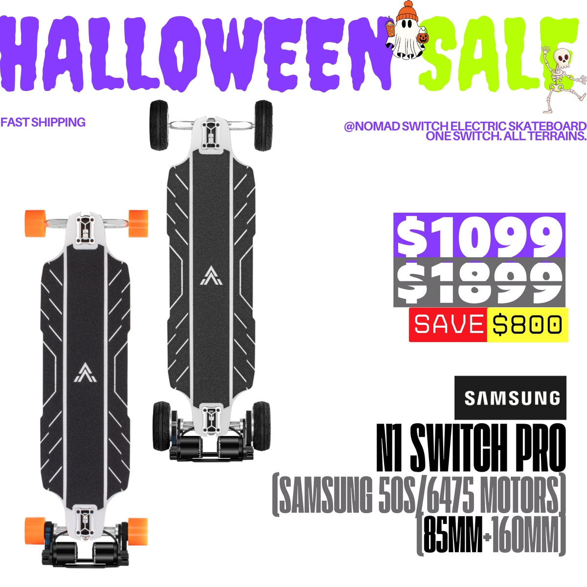 Acedeck® Nomad Switch Electric Skateboard-Best 2in1 Electric Skateboard Acedeck® Electric Skateboards