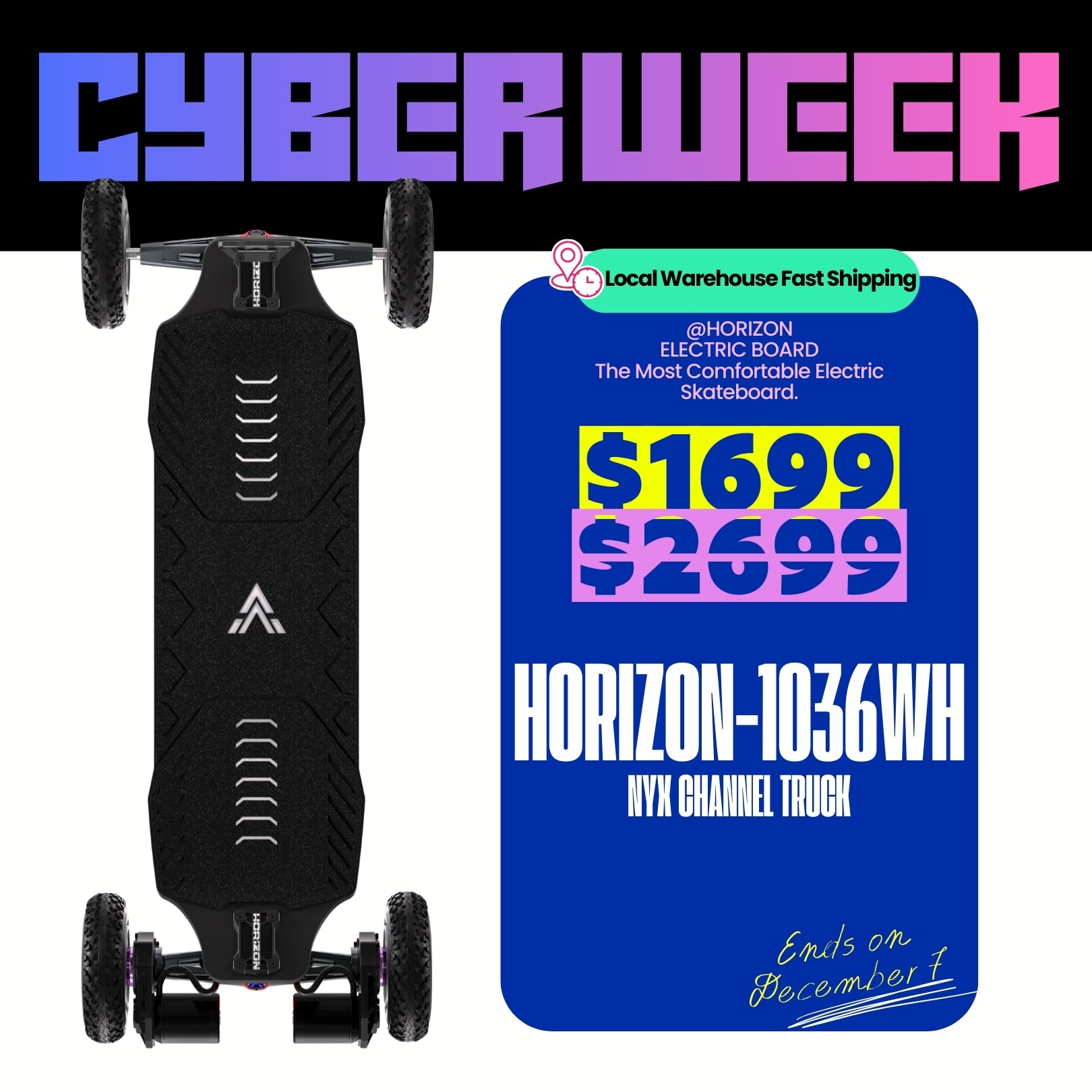 Acedeck® Horizon Electric Skateboard-Limited-Quantity Offer!