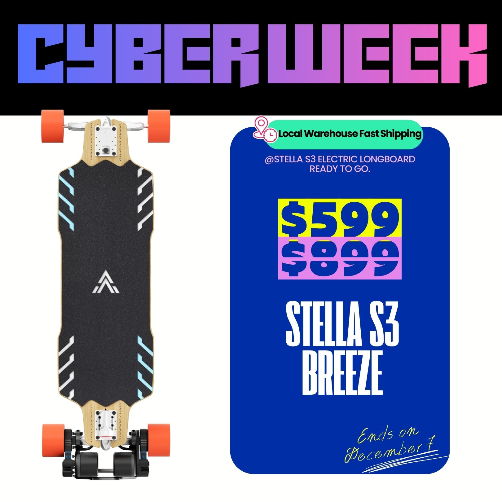Acedeck® Stella S3 Breeze Electric Longboard