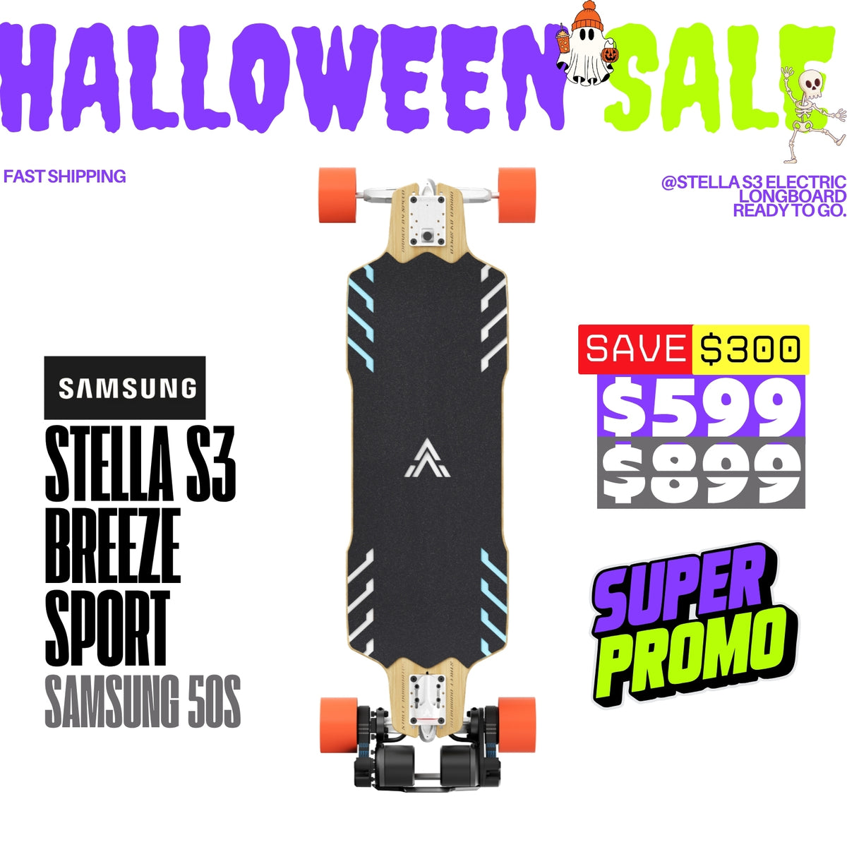 Acedeck® Stella S3 Breeze Electric Longboard-Powerful& Long Range Acedeck® Electric Skateboards