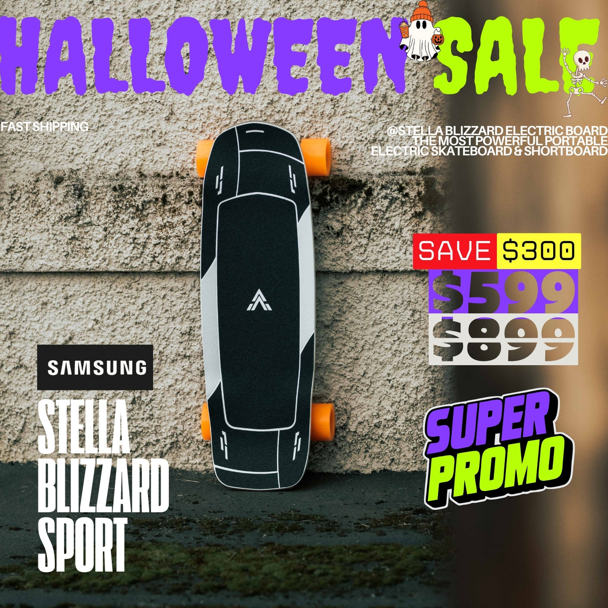 Acedeck® Stella Blizzard-Most Powerful Portable Electric Skateboard & Shortboard Acedeck® Electric Skateboards