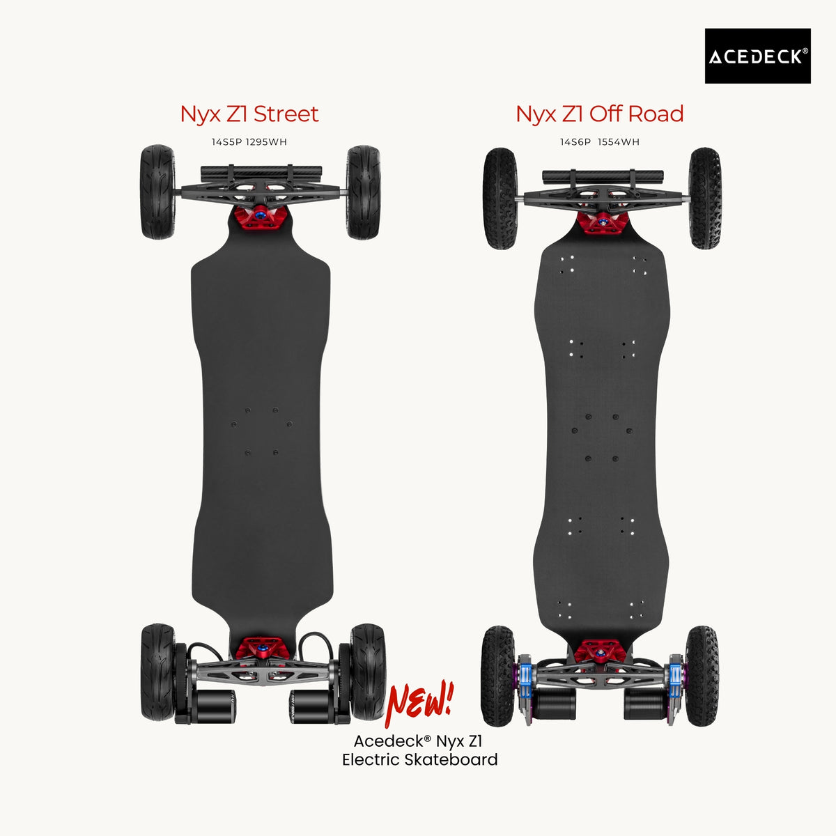 Acedeck® Nyx Z1 Electric Skateboard 3.0-Best Off Road Electric Skateboard Acedeck® Electric Skateboards