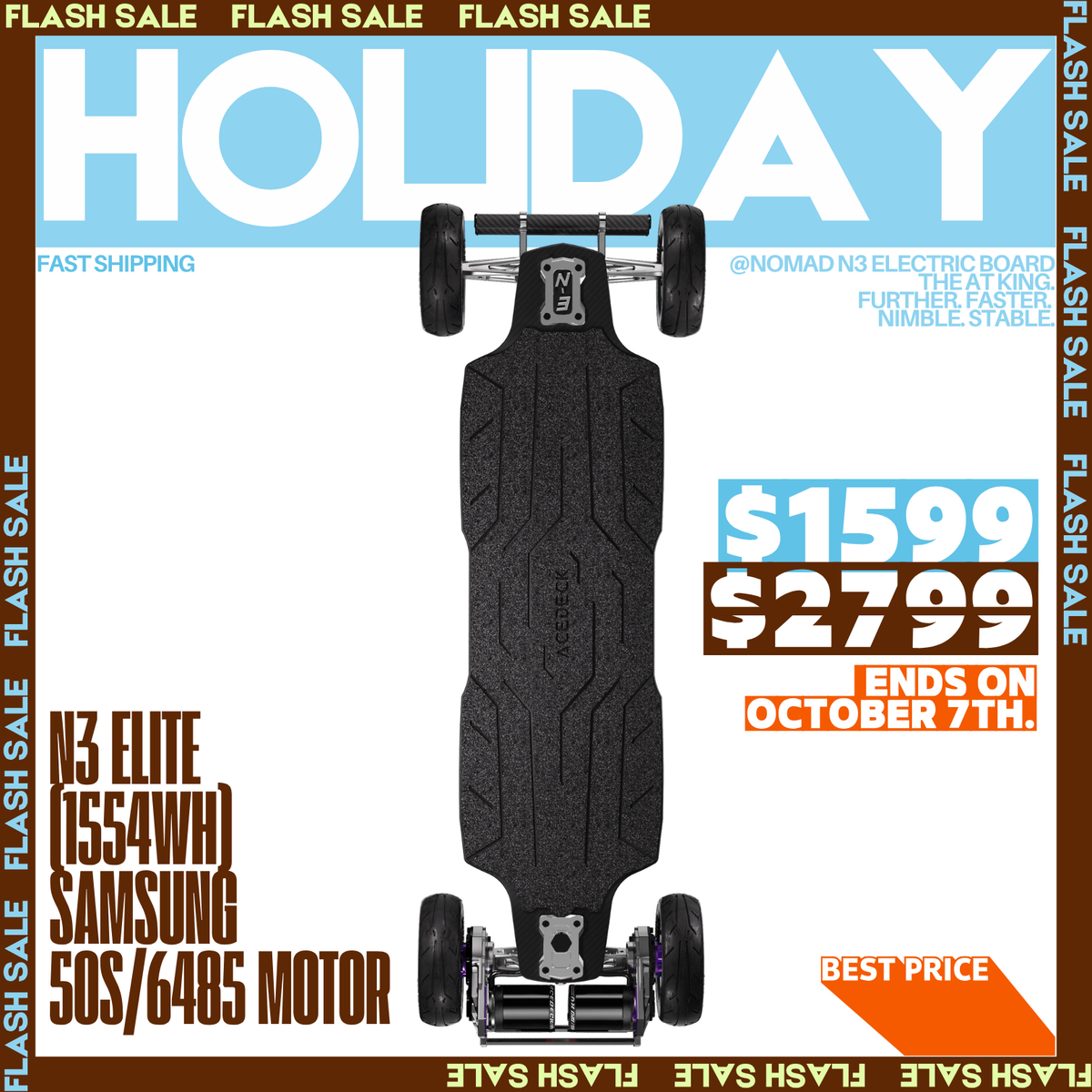 Acedeck® Nomad N3 Electric Skateboard-Best All-terrain Long Range Electric Skateboard Acedeck® Electric Skateboards