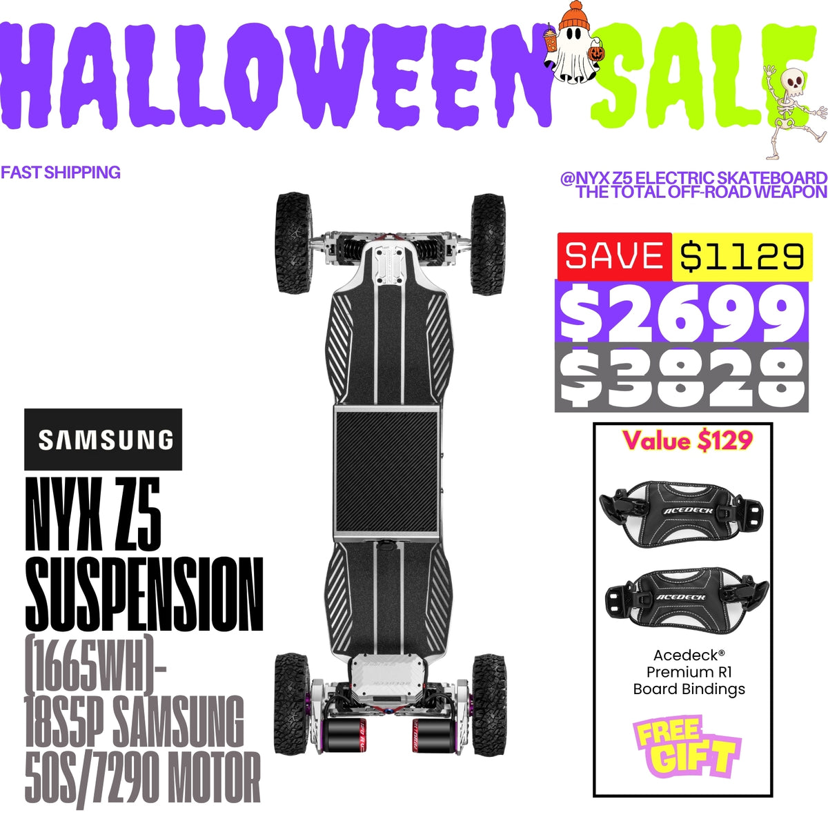 Acedeck® Nyx Z5 Off-road Electric Skateboard-THE TOTAL OFF-ROAD WEAPON Acedeck® Electric Skateboards