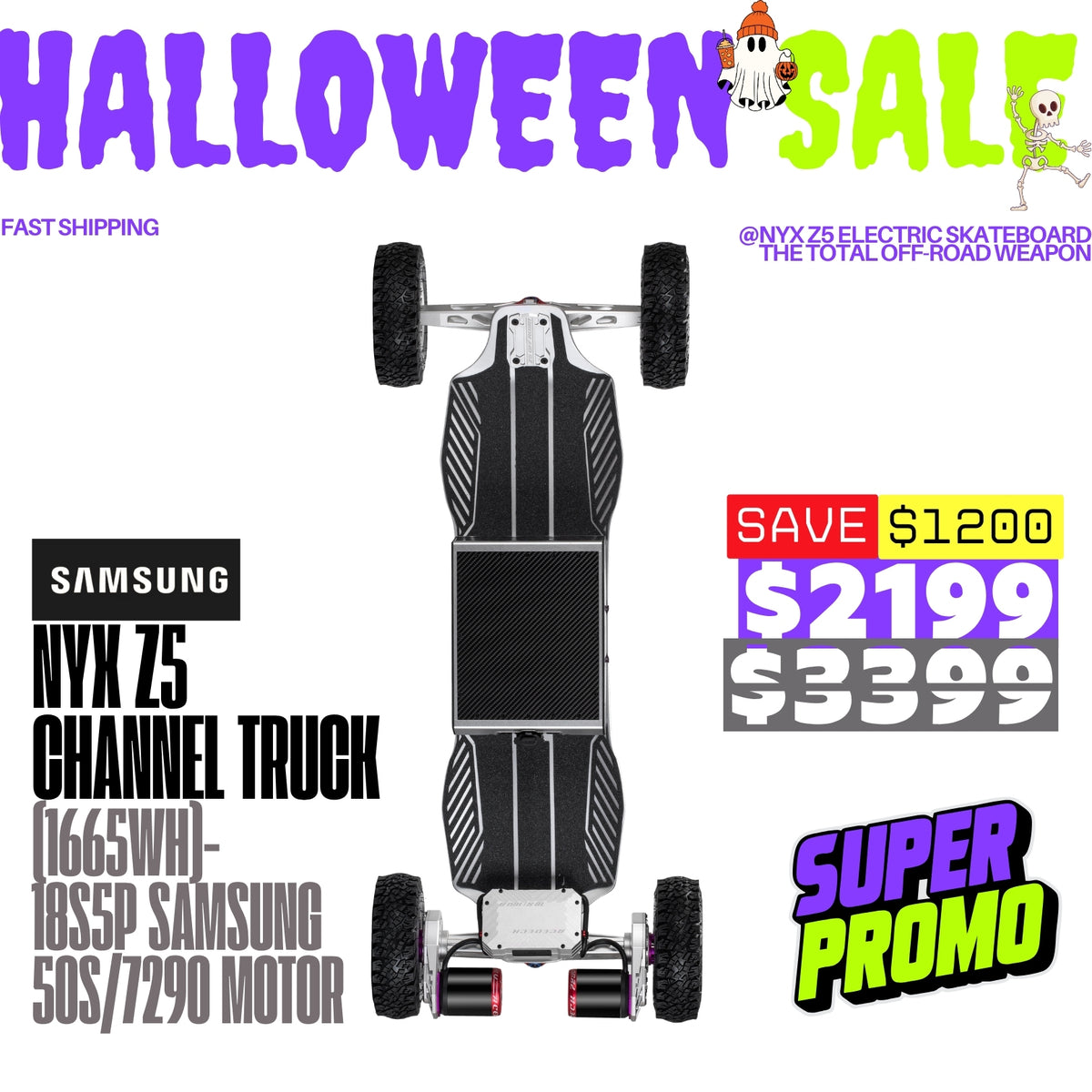 Acedeck® Nyx Z5 Off-road Electric Skateboard-THE TOTAL OFF-ROAD WEAPON Acedeck® Electric Skateboards