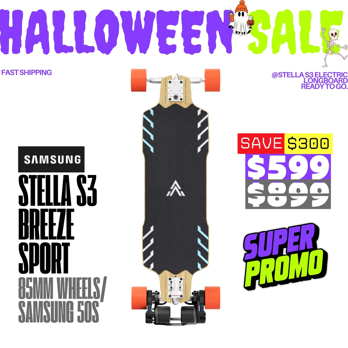 Acedeck® Stella S3 Breeze Electric Longboard-Powerful& Long Range Acedeck® Electric Skateboards