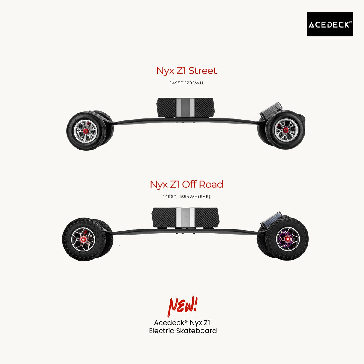 Acedeck® Nyx Z1 Electric Skateboard 3.0-Best Off Road Electric Skateboard Acedeck® Electric Skateboards