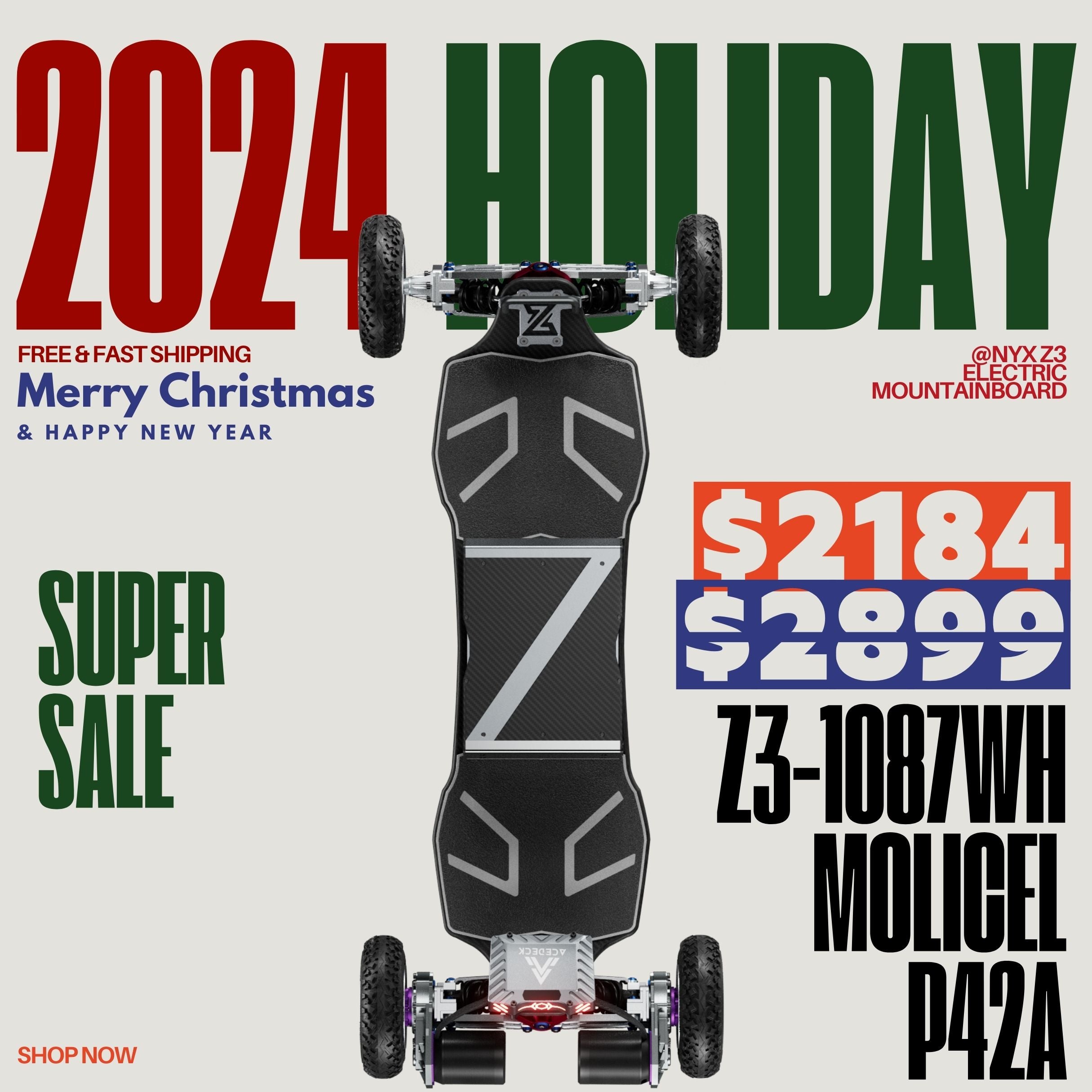 Acedeck® Nyx Z3 Off-road Electric Skateboard-Exclusive Member Sale