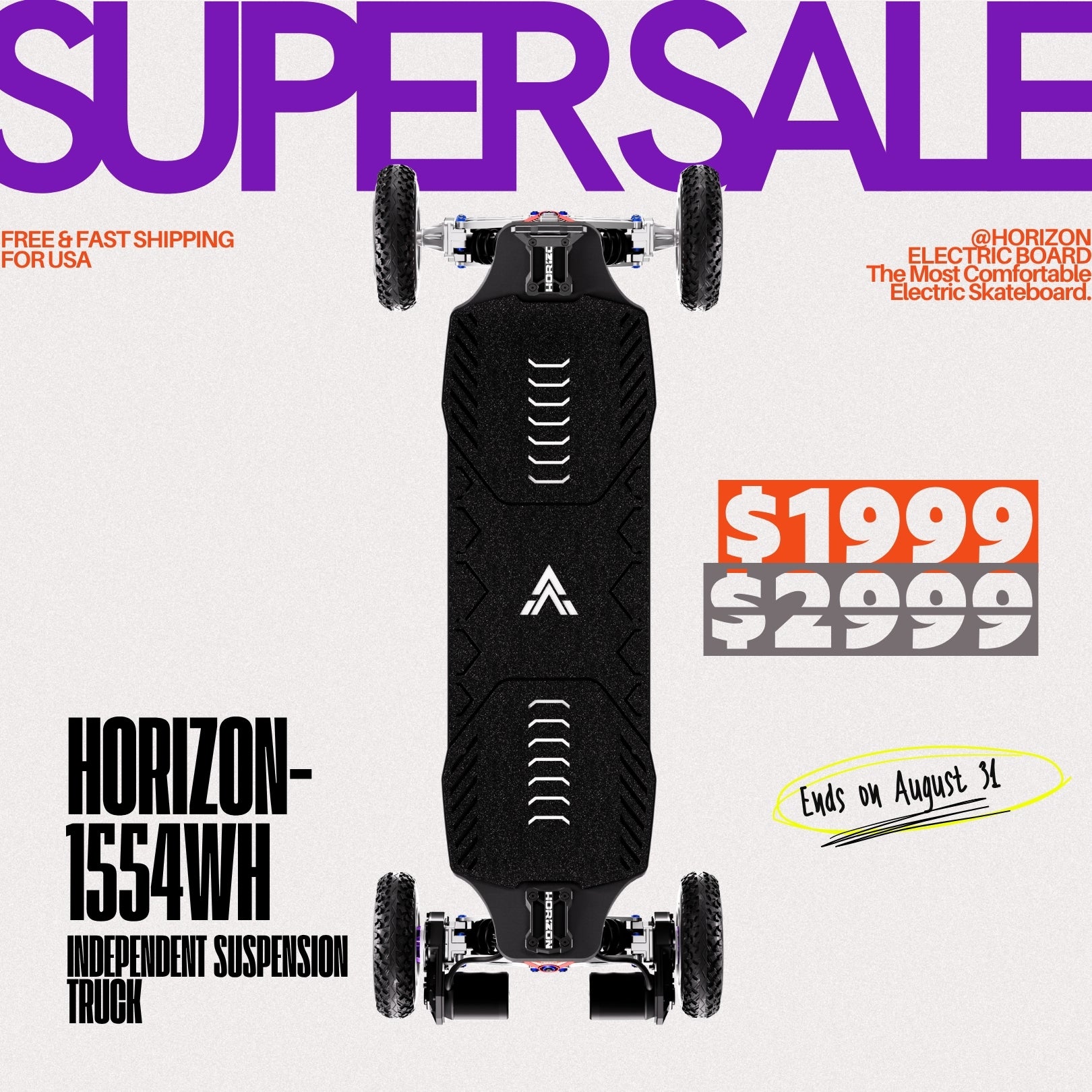 Acedeck® Horizon Electric Skateboard-【Super Sale】