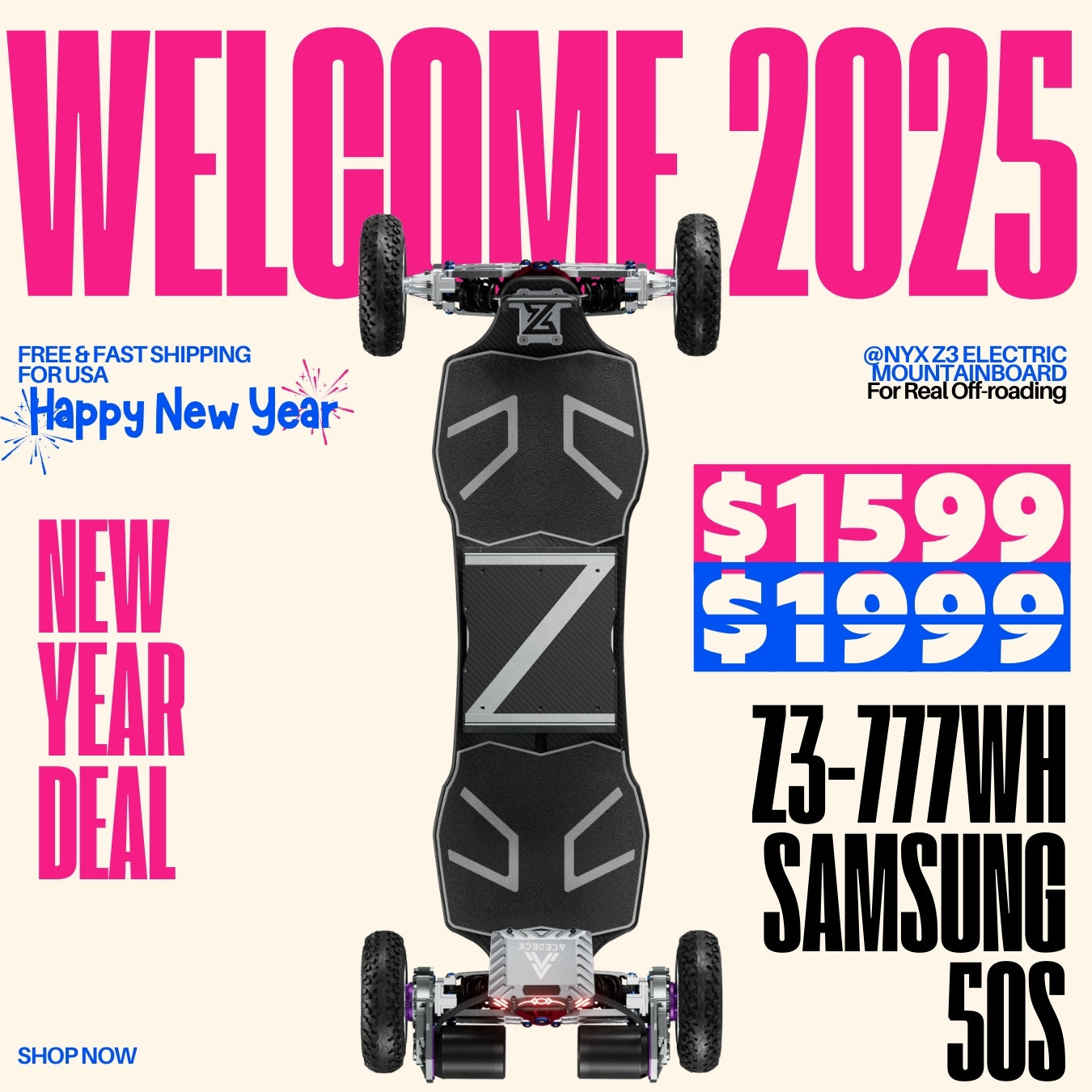 Acedeck® Nyx Z3 Off-road Electric Skateboard-Exclusive Member Sale