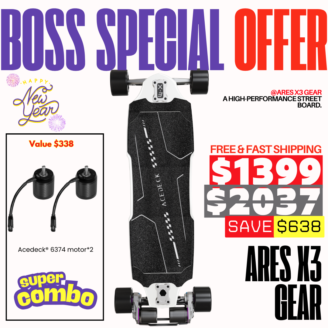 Acedeck® Ares X3 GEAR Electric Skateboard【Boss Special Offer】