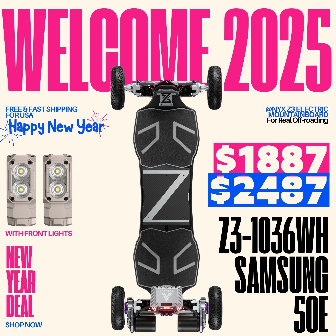 Acedeck® Nyx Z3 Off-road Electric Skateboard-Exclusive Member Sale